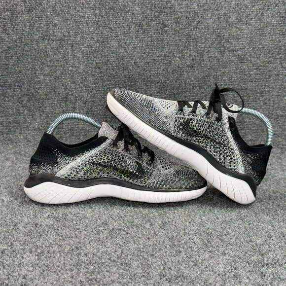Nike Free Run Flyknit 2018 Running Shoes Women's Size 8 Black White Athletic - Picture 8 of 12